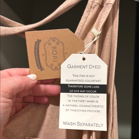 Kori Boho Sleeveless Tan Top NWT Sz Medium - Picture 2 of 6